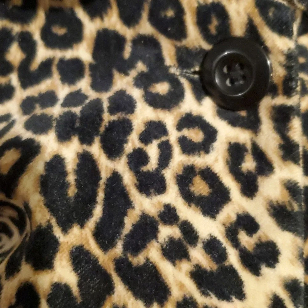 Peek Fleur Des Champs Girls Leopard Print‎ Formal Velour Coat Size 12